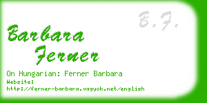 barbara ferner business card